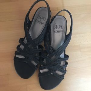 Black Sandal  - Impo Stretch Ruby - Size 7